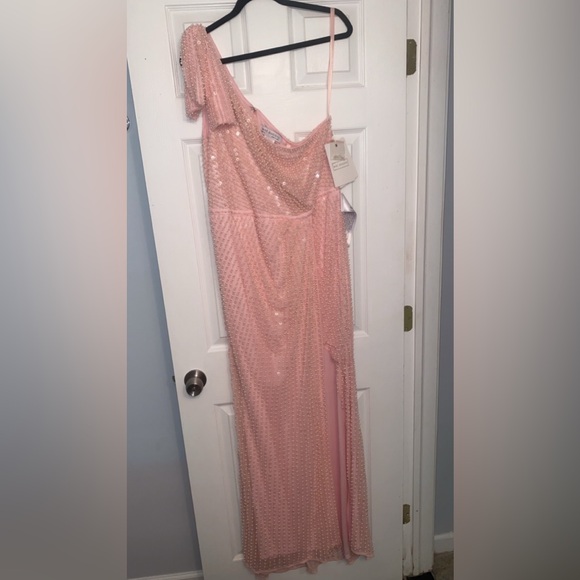 Mac Duggal Pink Pearl Gown - Picture 6 of 8